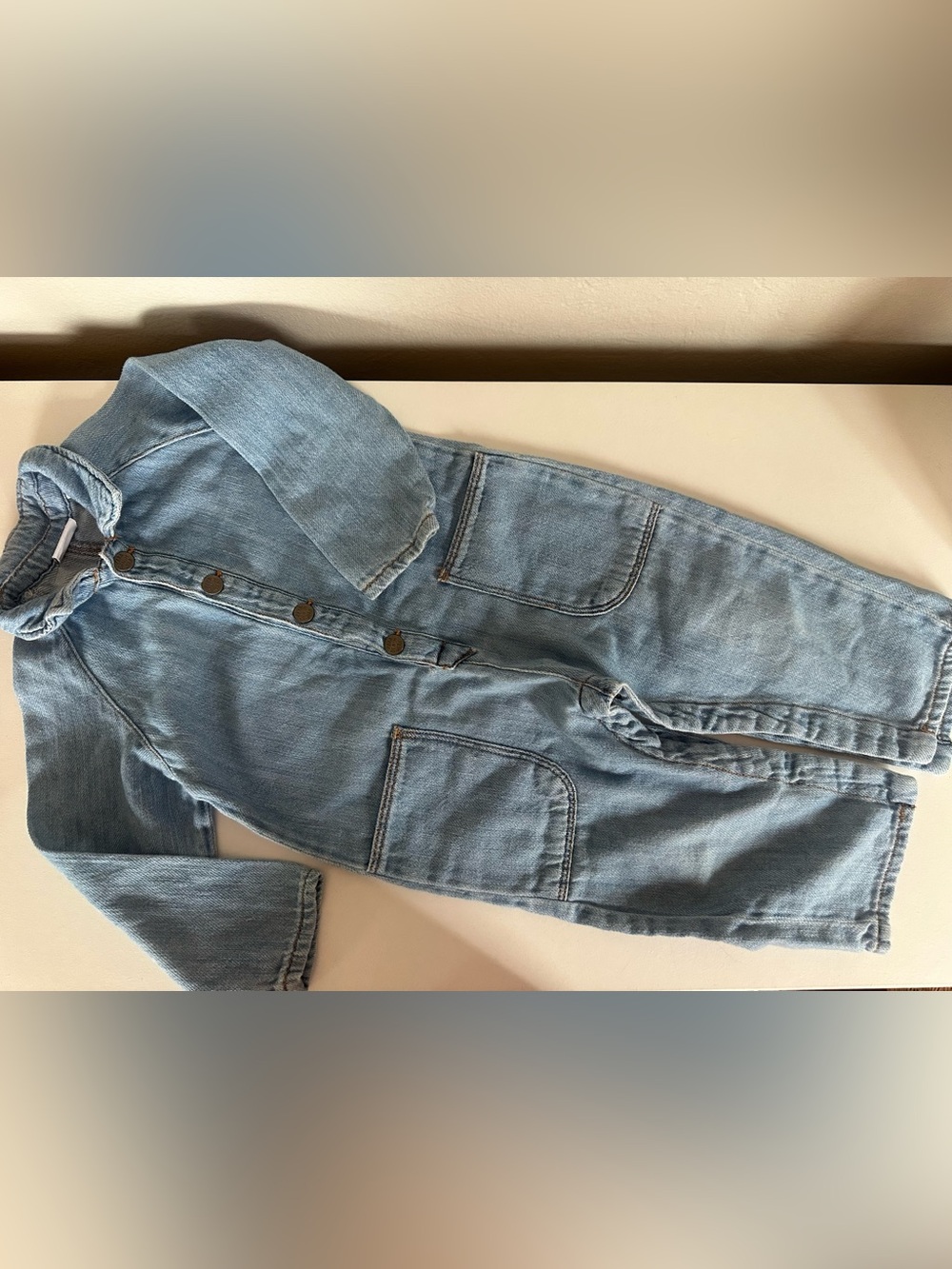 Zara Light Blue Denim Jumpsuit Romper 18/24m